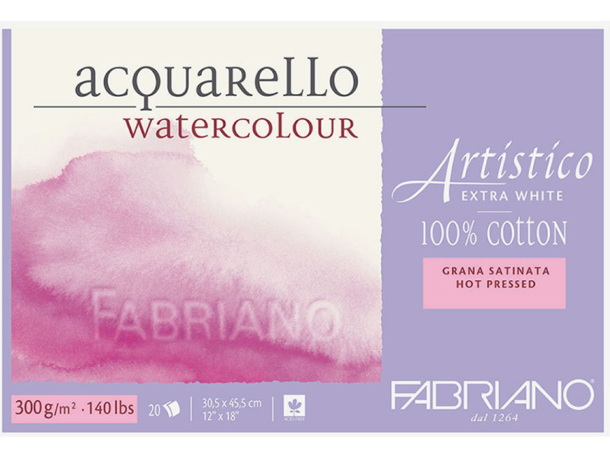 FABRIANO ARTISTICO AQUARELLPAPIER BLOCK 30,5X45 20BL GLATT 1