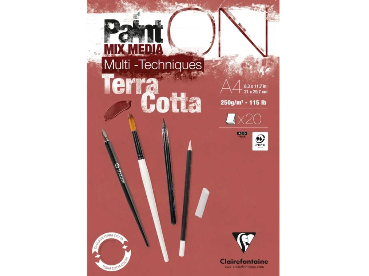 CLAIREFONTAINE PAINT-ON TERRACOTTA  A4 20 BLATT 1