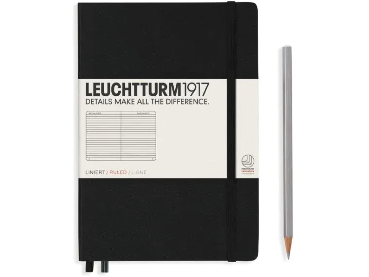 LEUCHTTURM HARDCOVER SCHWARZ LINIERT 249 BLATT A5 1