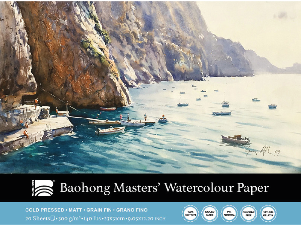 BAOHONG AQUARELLPAPIER 23X31CM 300GR MATT 20BLATT 1