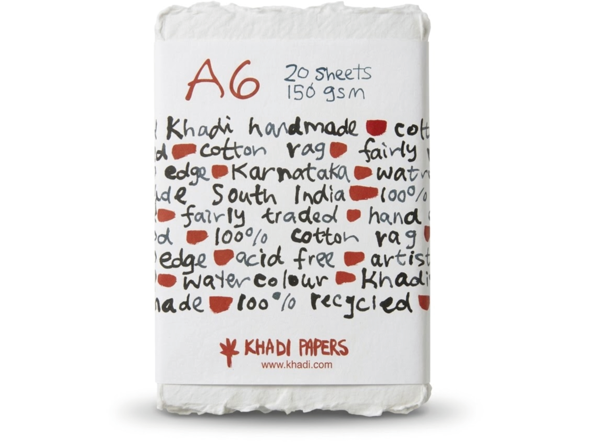 KHADI INDIA HADERNPAPIER 150G/M² A6 20 BLATT 1