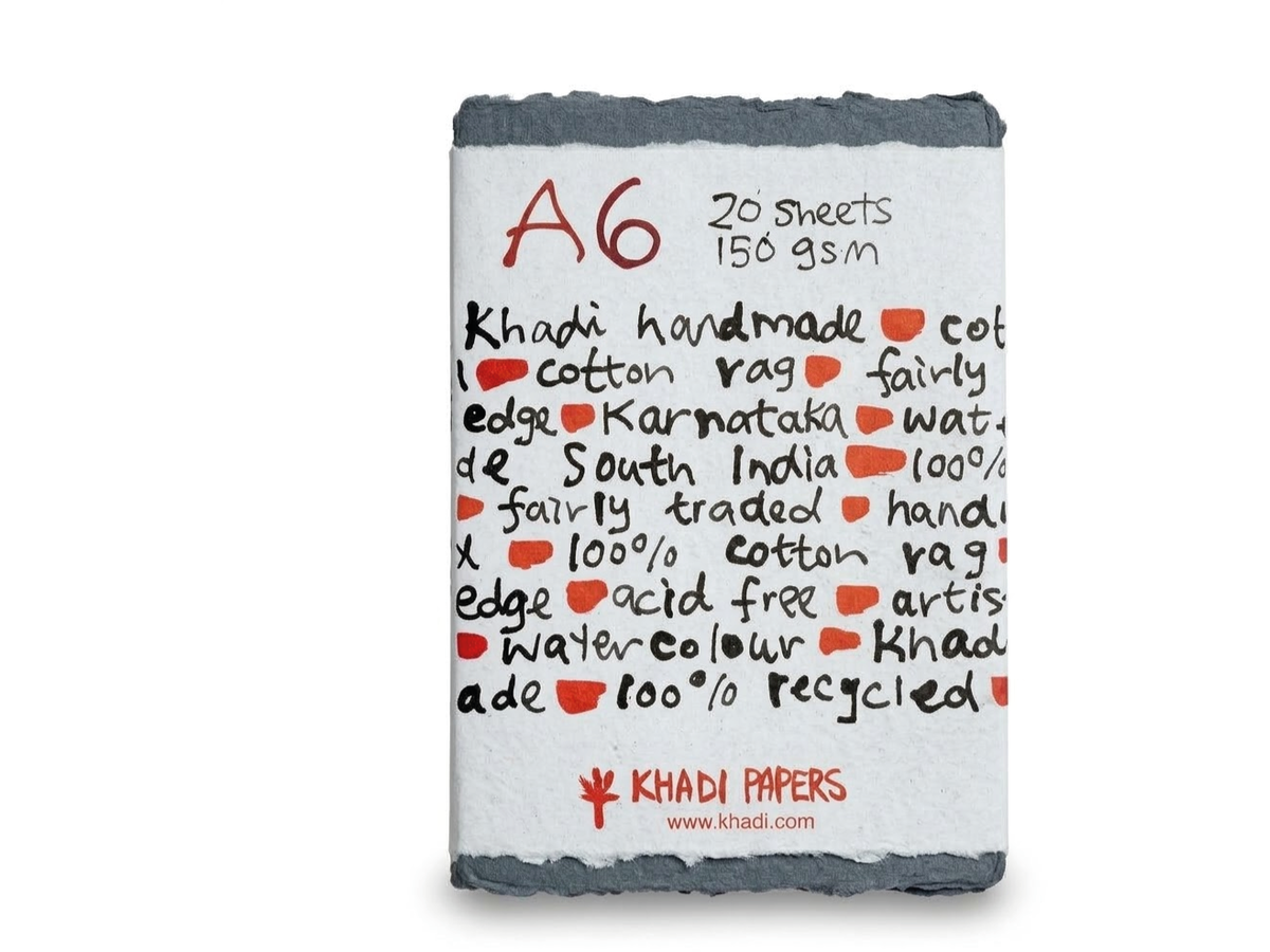 GREY RAG PAPER HANDGESCHÖPFT A6 150G MEDIUM 20 BLATT DARK GREY 1
