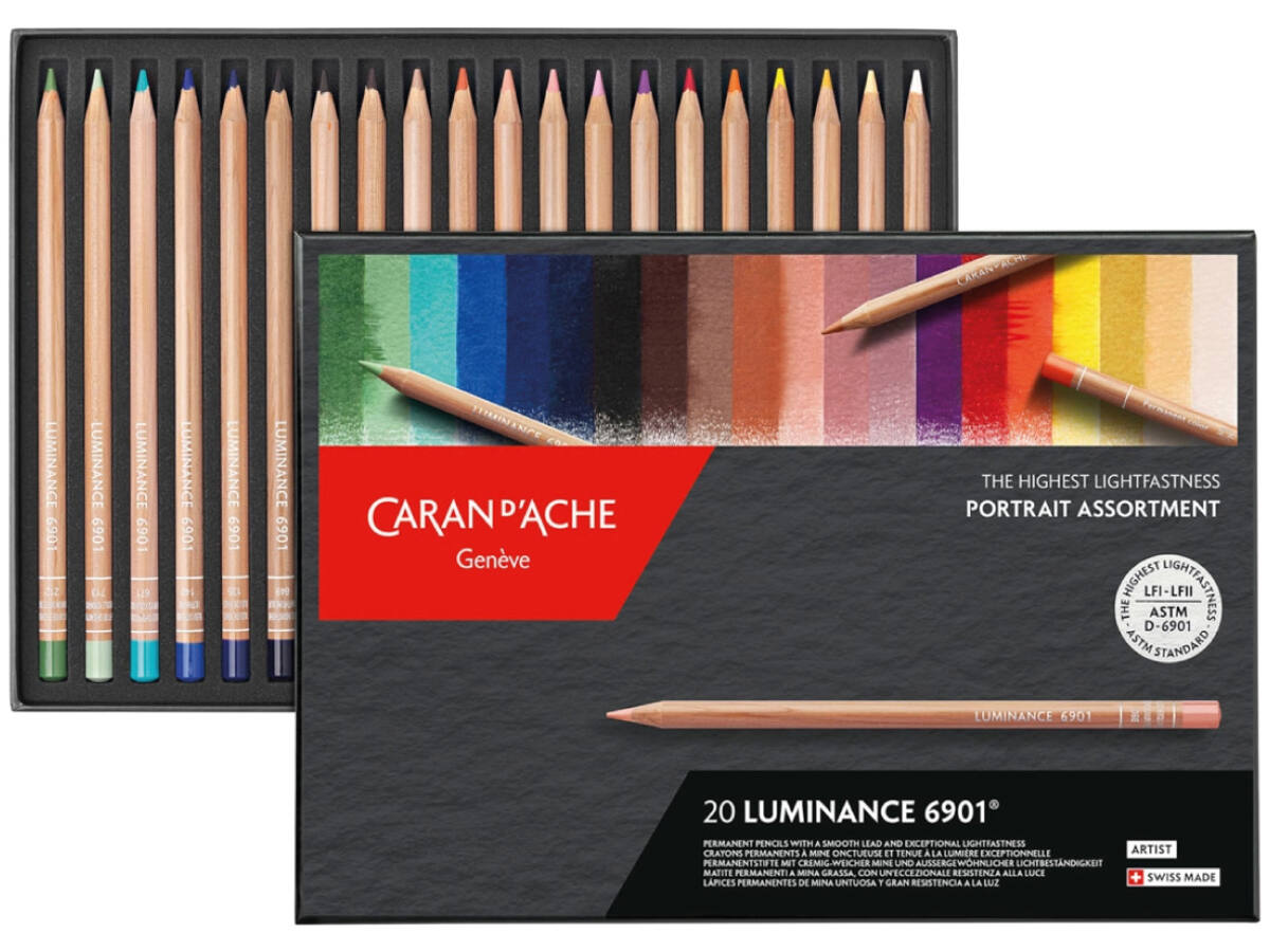 CARAN D'ACHE LUMINANCE BUNTSTIFTE PORTRAIT SET 20 STÜCK 1