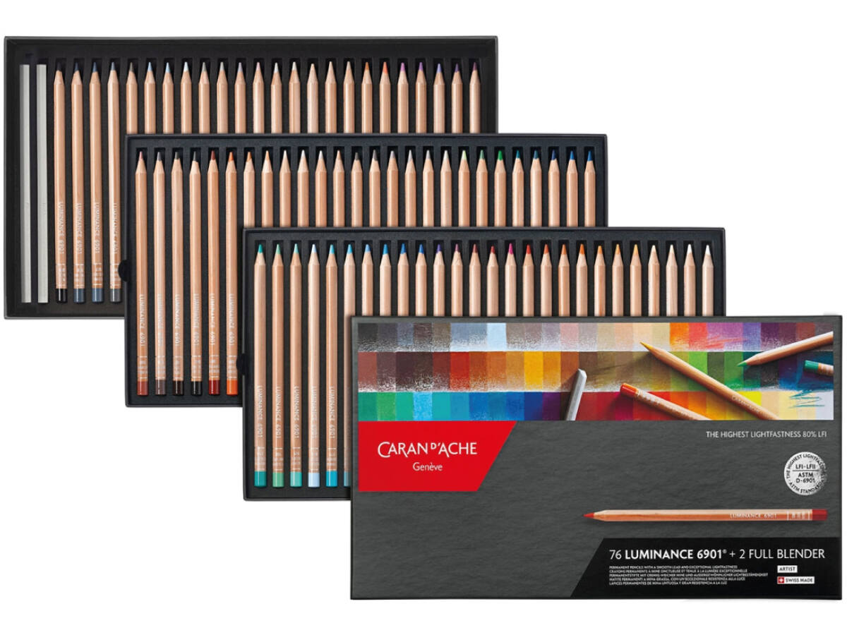 CARAN D'ACHE LUMINANCE BUNTSTIFTE 76 STÜCK + 2 BLENDER 1