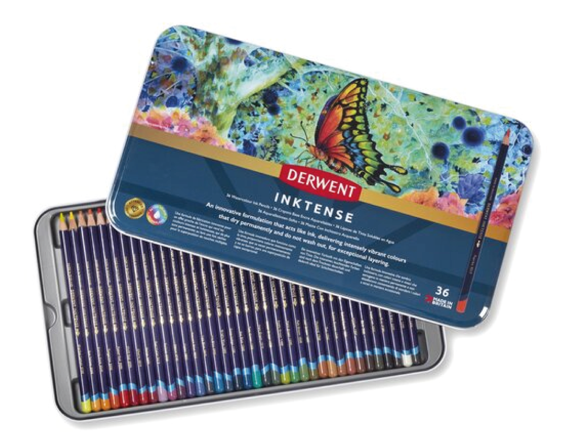 DERWENT INKTENSE AQUARELLSTIFTE 36ER METALLKASTEN 1