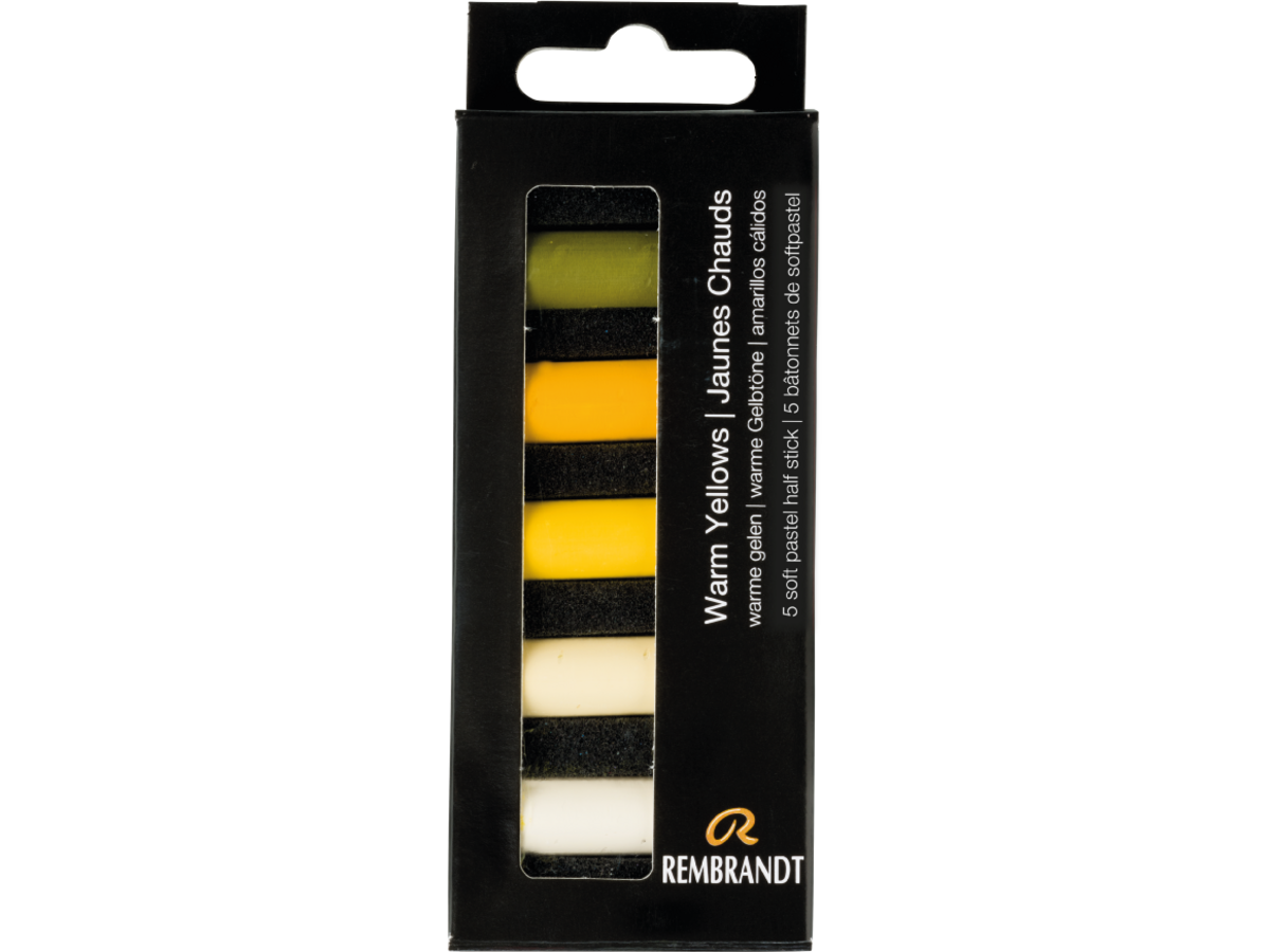 REMBRANDT SOFTPASTEL SET WARM YELLOWS HALBE KREIDEN 5X 1