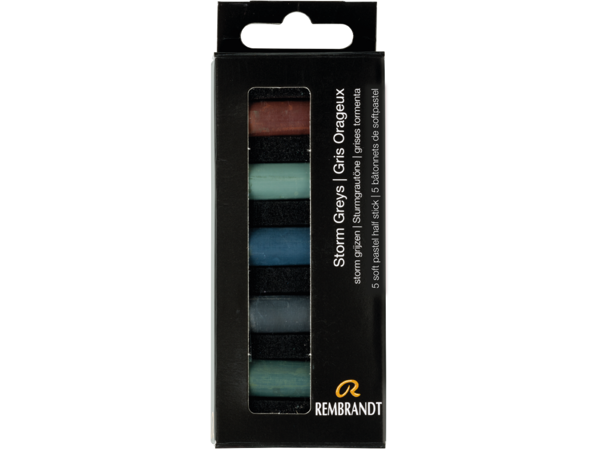 REMBRANDT SOFTPASTEL SET STORM GREYS HALBE KREIDEN 5X 1