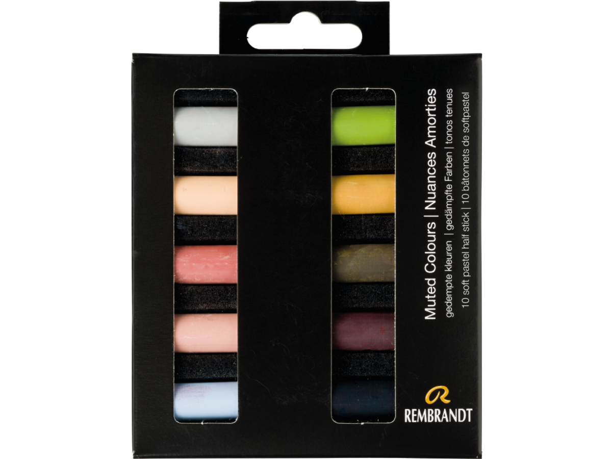 REMBRANDT SOFTPASTEL SET MUTED COLOURS HALBE KREIDEN 10X 1