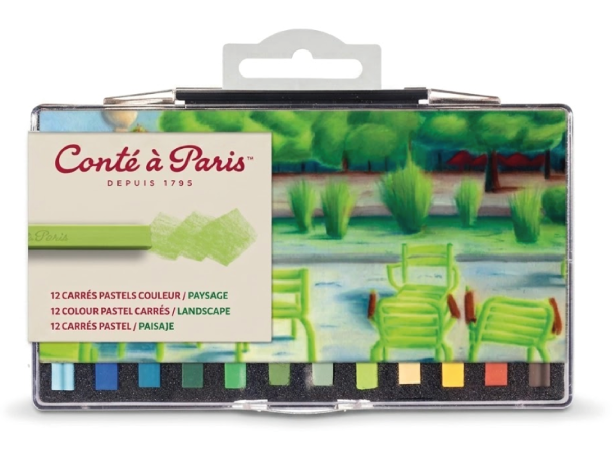 CONTÉ À PARIS CARRÉS PASTELLKREIDEN SET LANDSCHAFT 12X 1