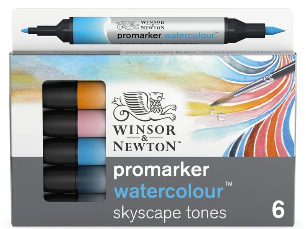 WINSOR & NEWTON WATER COLOUR MARKER SET 6X HIMMELTÖNE 1