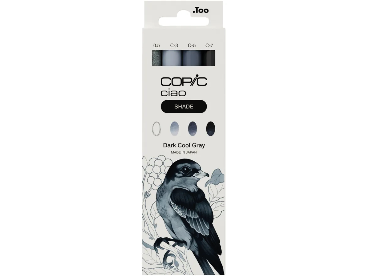 COPIC CIAO MARKERSET DARK COOL GREY SHADE 3+1 MULTILINER 1