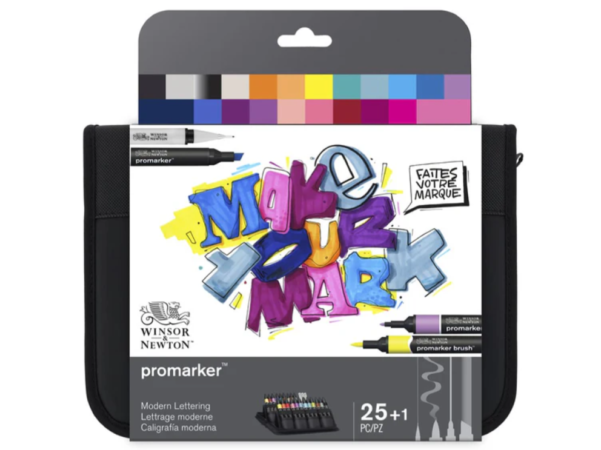 WINSOR & NEWTON PROMARKER SET MODERN LETTERING 26X ETUI 1