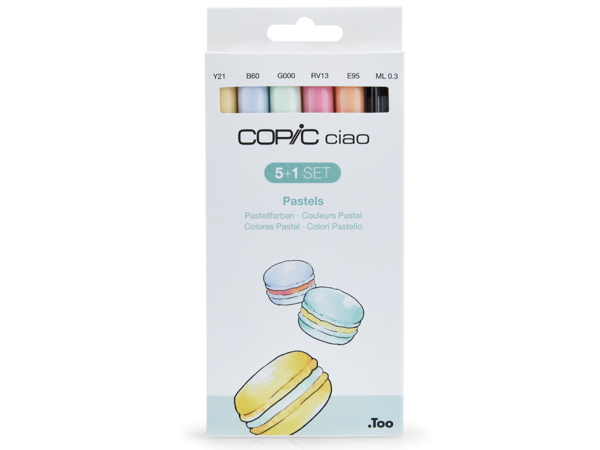 COPIC CIAO MARKERSET 5+1 MULTILINER PASTELS 1