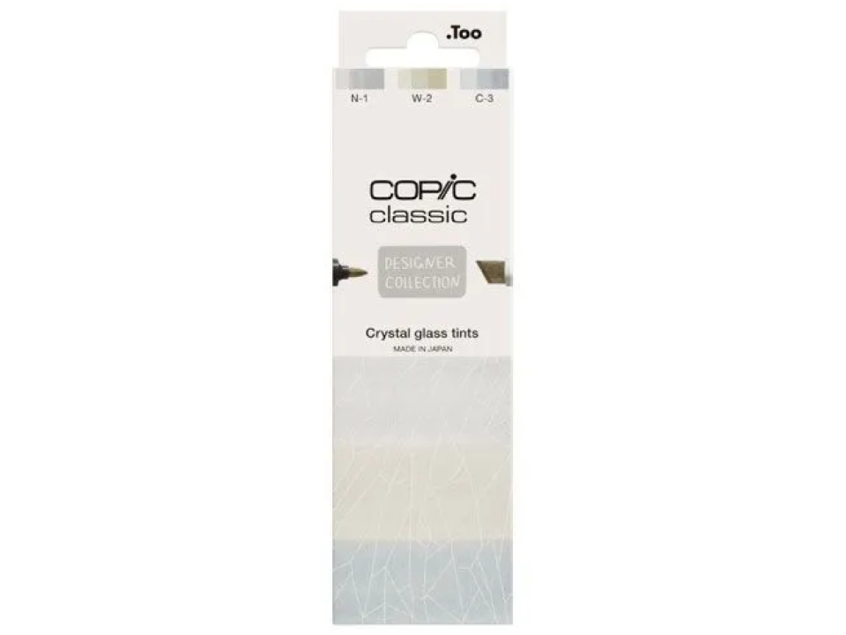 COPIC CLASSIC MARKER SET DESIGNER COLLECTION CRYSTAL GLASS TINTS 3X 1