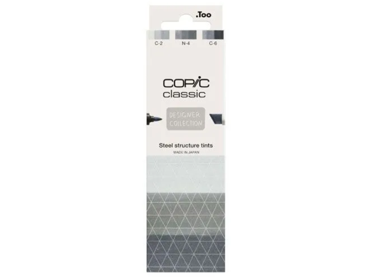 COPIC MARKERSET 3-DELIG DESIGNER COLLECTION STEEL STRUCTURE 1