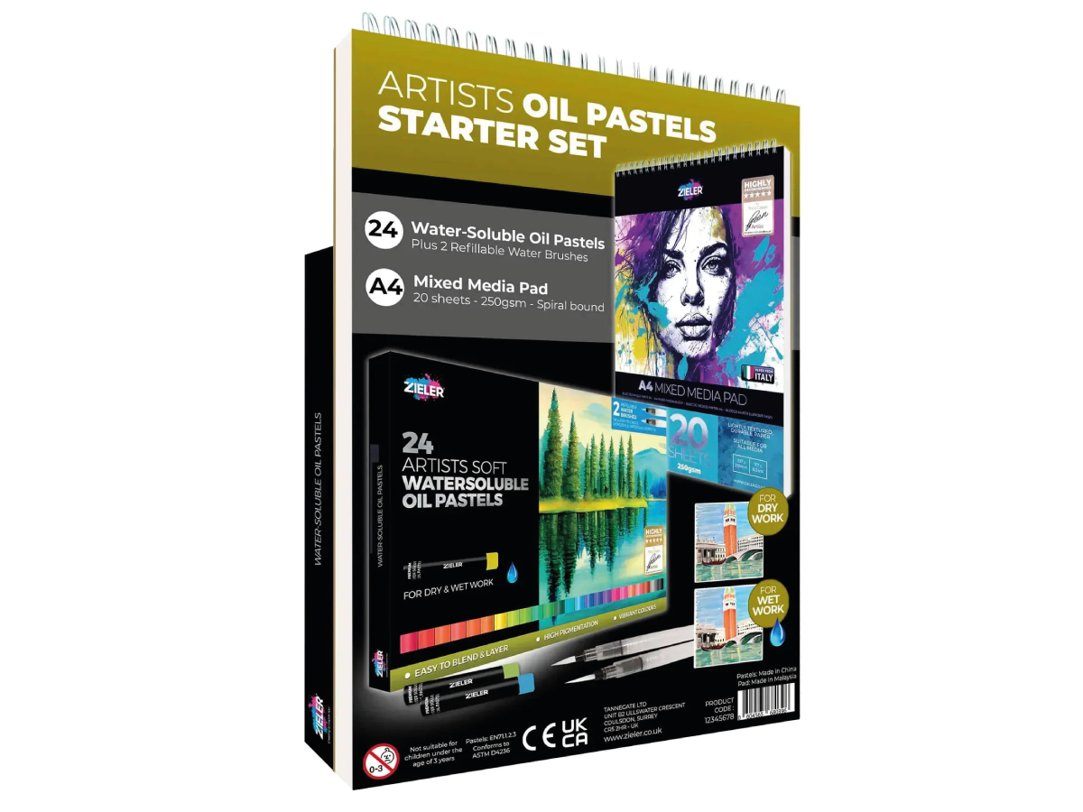 ZIELER PREMIUM WATER SOLUBLE OIL PASTELS STARTER SET 1