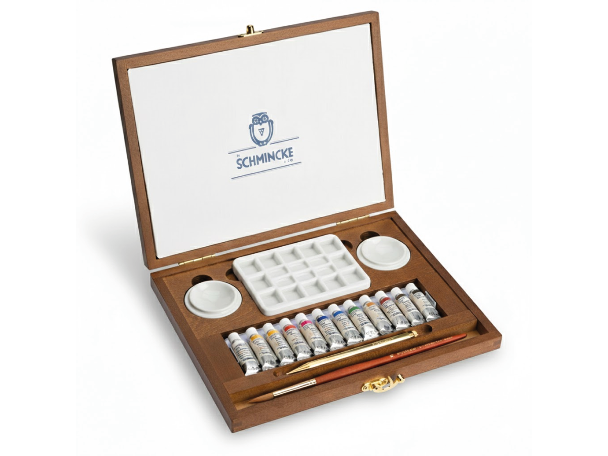 SCHMINCKE HORADAM AQUARELL RETRO LUXUS HOLZKASTEN 5 ML 12X WECK=WECK 1