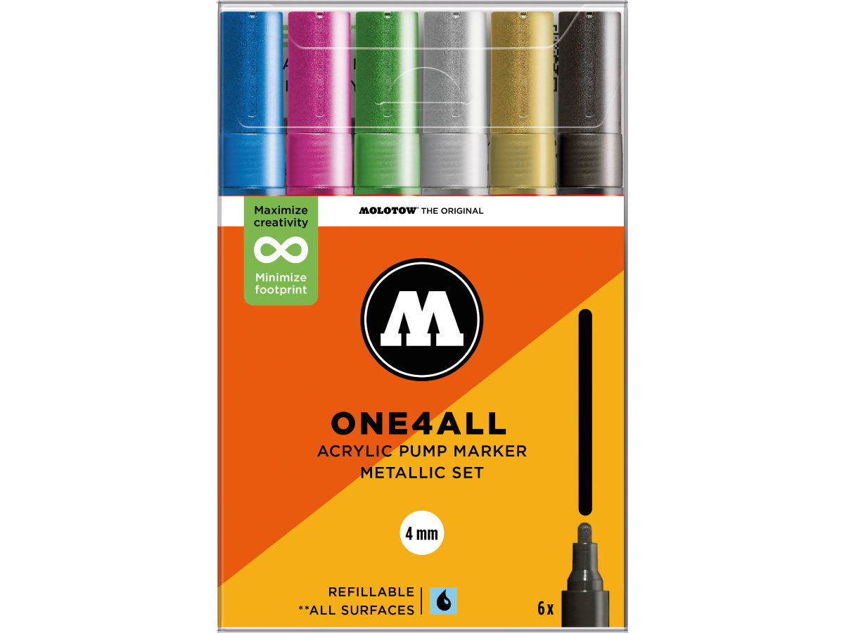 MOLOTOW ONE4ALL MARKERSET 227HS 4MM METALLIC 6X 1