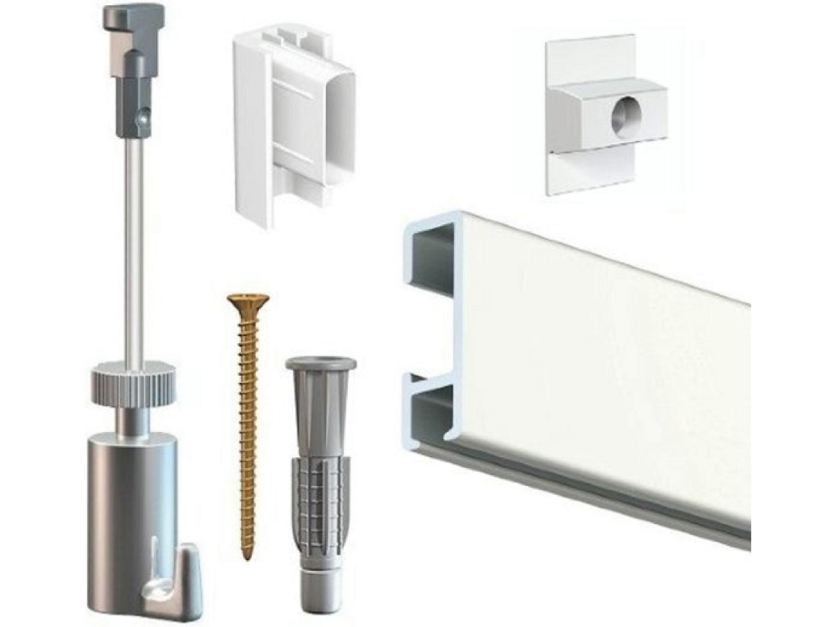 ARTI TEQ ALL-IN-ONE KIT 2MTR CLICK RAIL MIT RAL 9010 + TWISTER 2MM PERLON + HAKEN 15KG 1