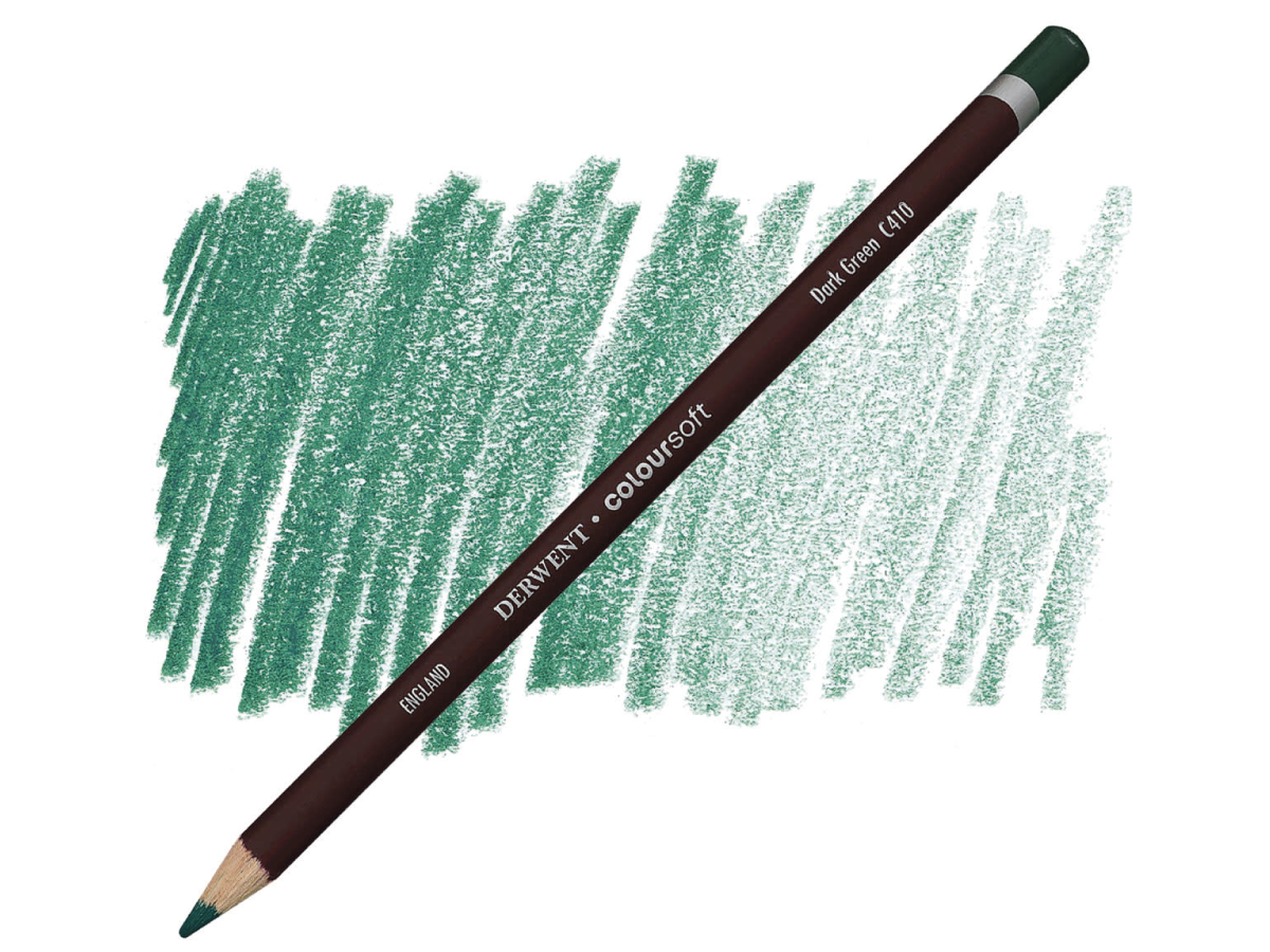 DERWENT COLOURSOFT BUNTSTIFT 410 DARK GREEN 1