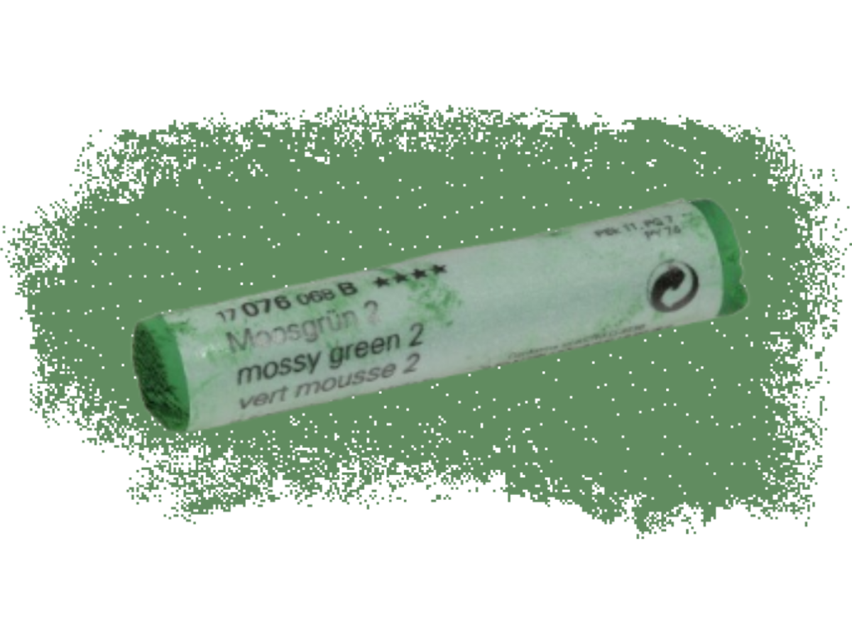 SCHMINCKE WEICHE KÜNSTLER PASTELLFARBE MOOSGRÜN 2 076B 1