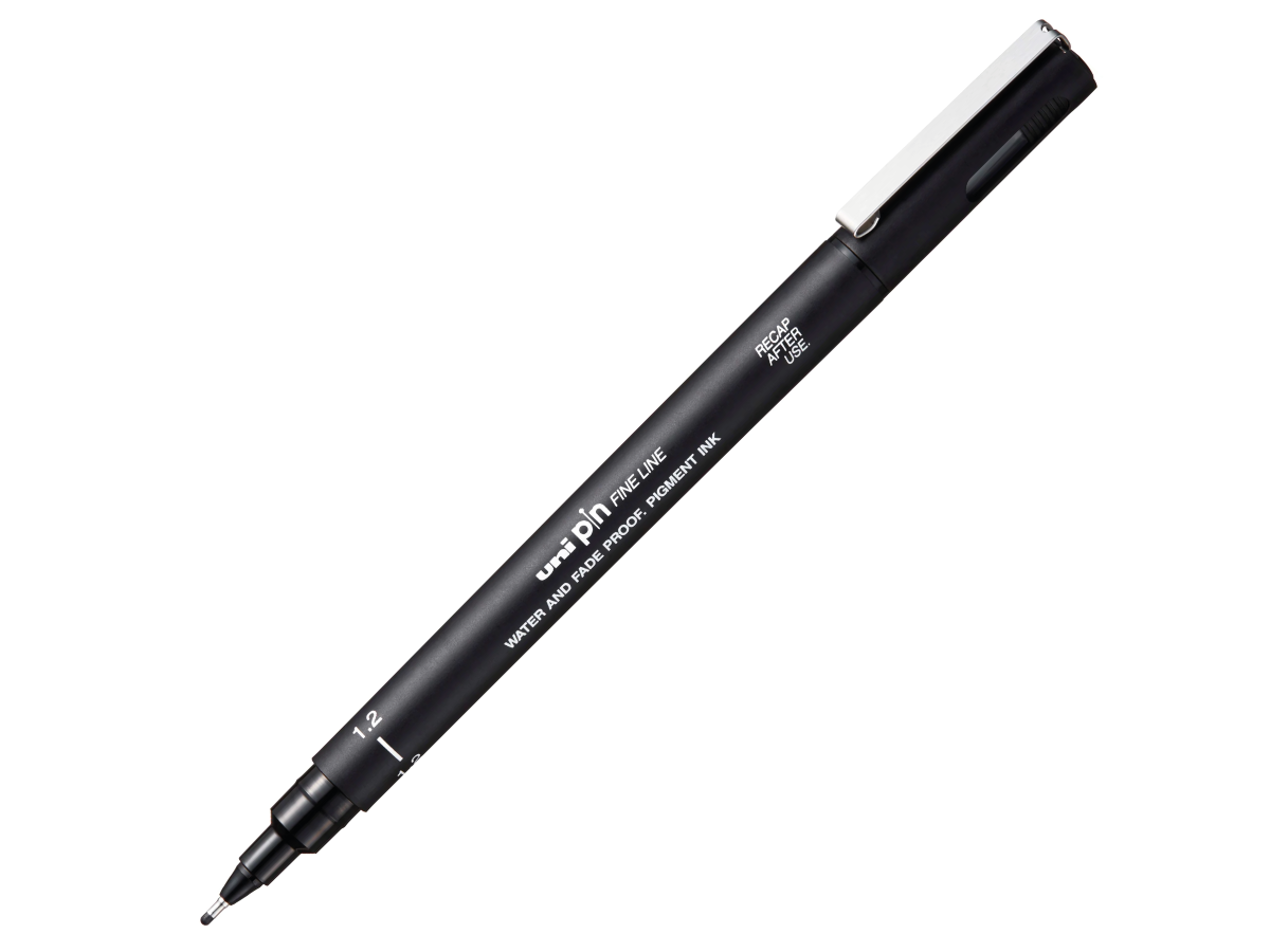 UNI PIN FINELINER 1,2MM ZWART 1