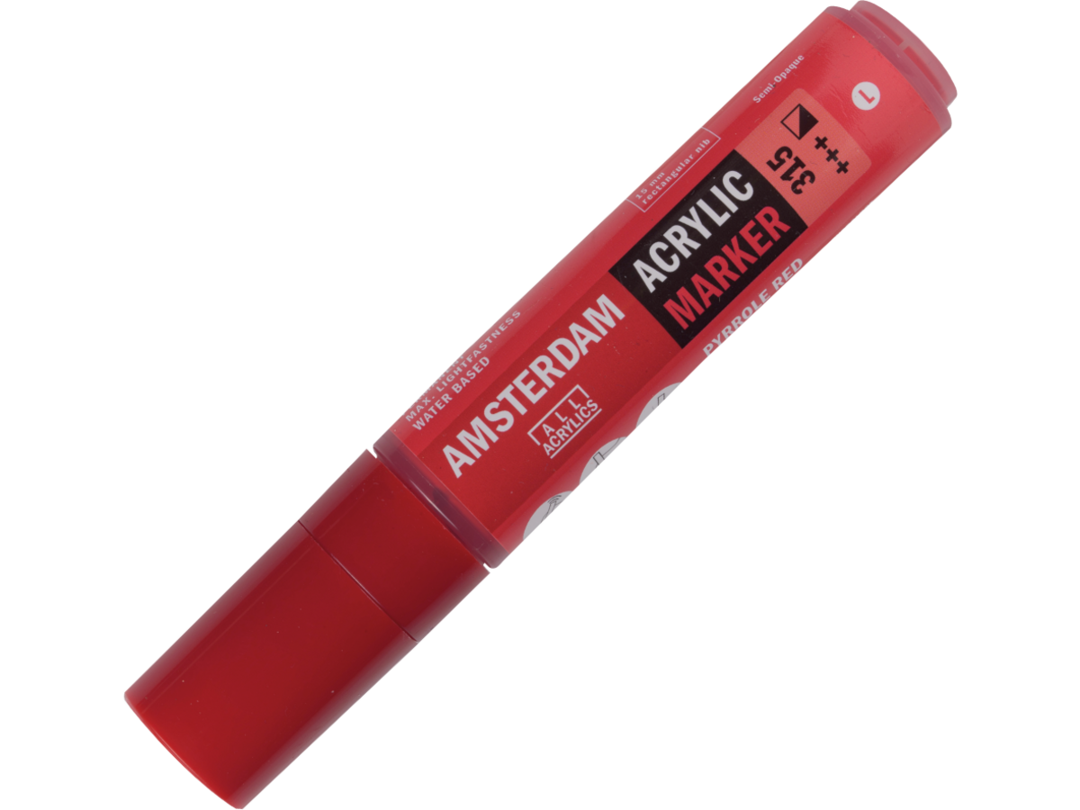 AMSTERDAM ACRYL MARKER 15MM KANTIG PYRROLROT 1