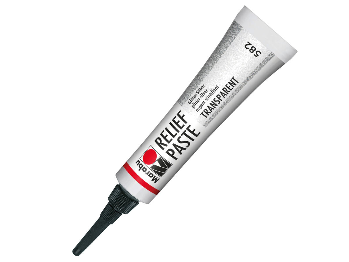 MARABU RELIEF PASTE GLITTER ZILVER 582 OP=OP 1