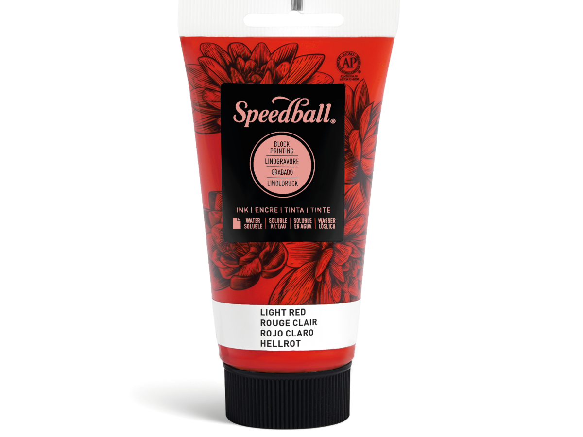 SPEEDBALL WATER-SOLUBLE BLOCKPRINTING INK 75ML HELL ROT 1