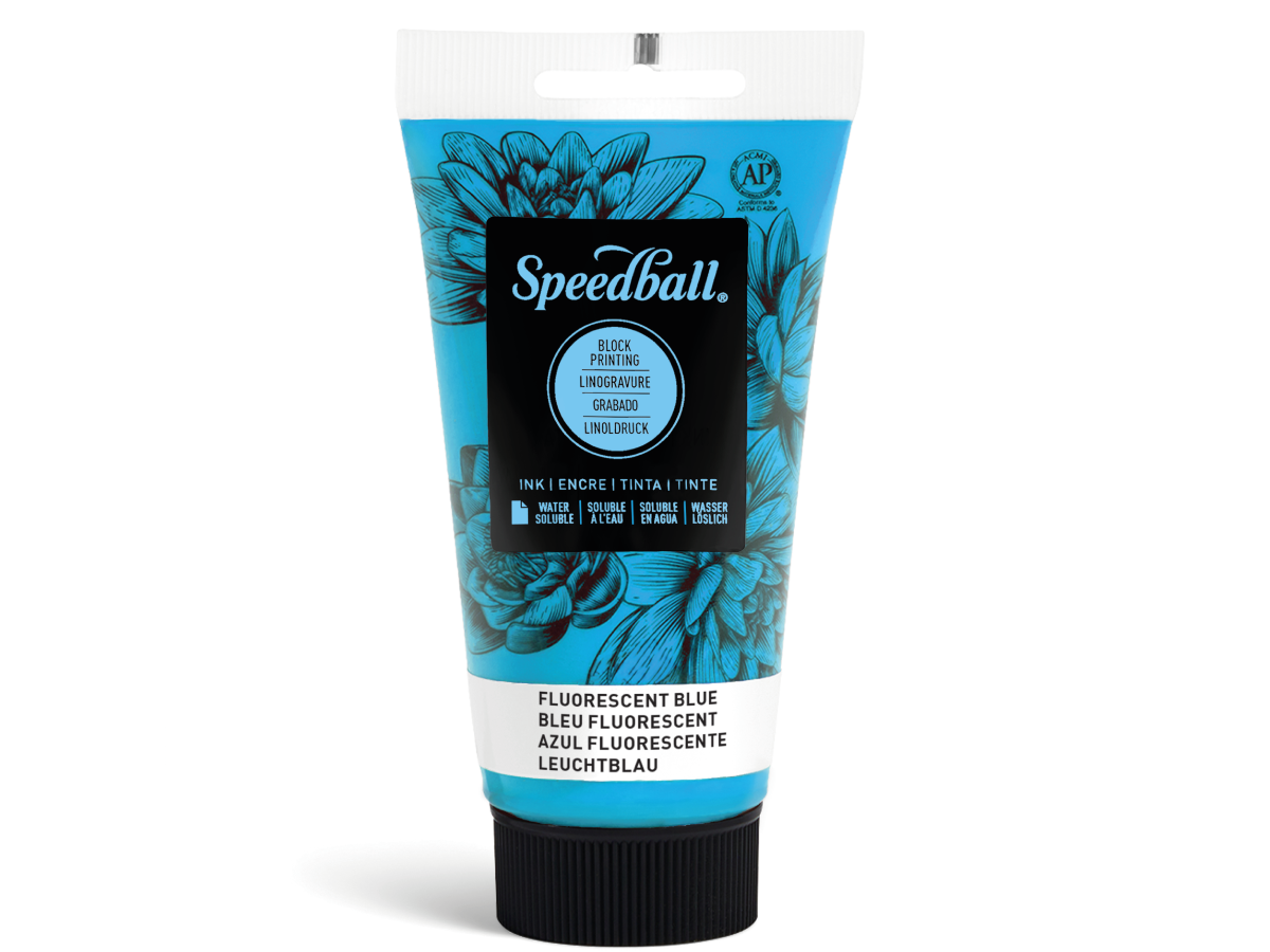 SPEEDBALL WATER-SOLUBLE BLOCKPRINTING INK 75ML LEUCHTBLAU 1