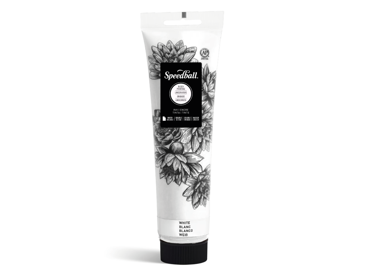 SPEEDBALL WATER-SOLUBLE BLOCK PRINTING INK 148ML WHITE 1