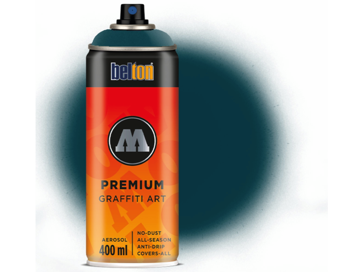 MOLOTOW BELTON PREMIUM 400ML 130 BLACK TURQUOISE 1