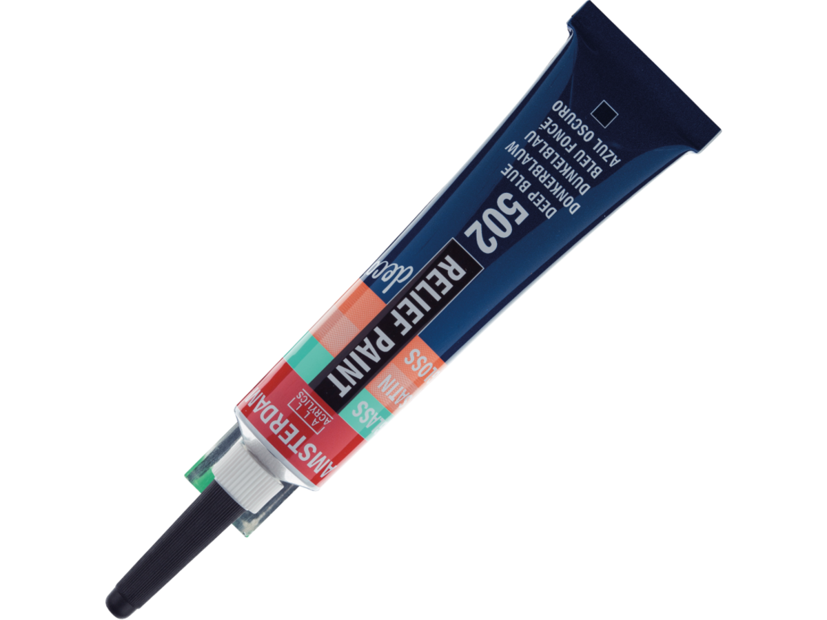 AMSTERDAM RELIEFPAINT 20ML 502 DEEP BLUE 1