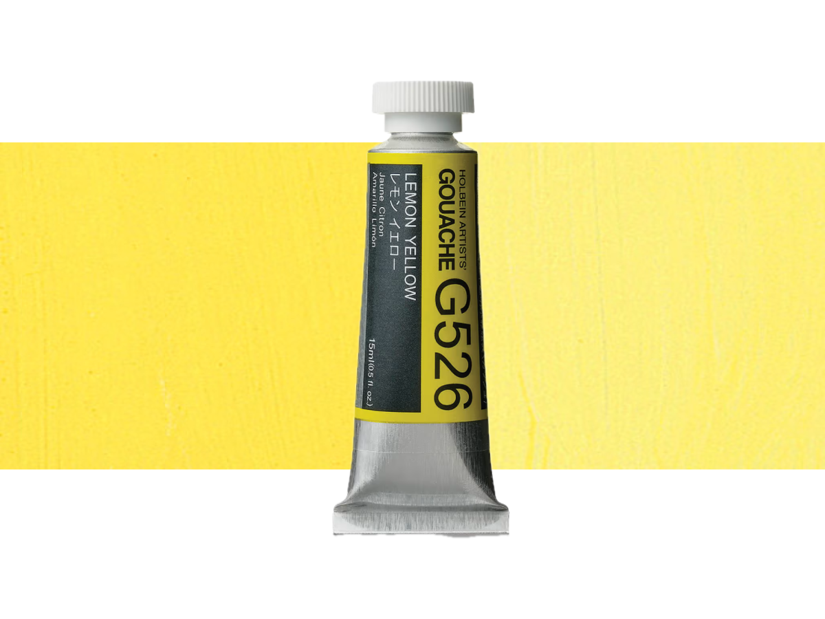 HOLBEIN ARTISTS' GOUACHE 15ML LEMON YELLOW G526 1