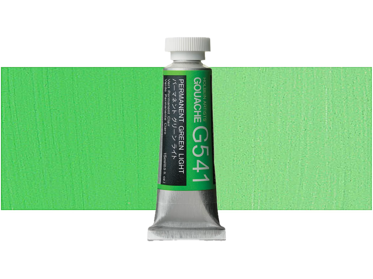 HOLBEIN ARTISTS' GOUACHE 15ML PERMANENT GREEN LIGHT G541 1