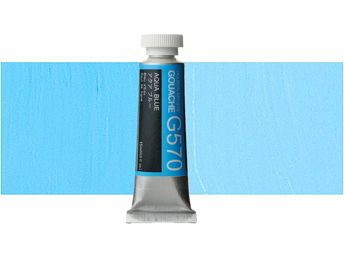 HOLBEIN ARTISTS' GOUACHE 15ML AQUA BLUE G570 1