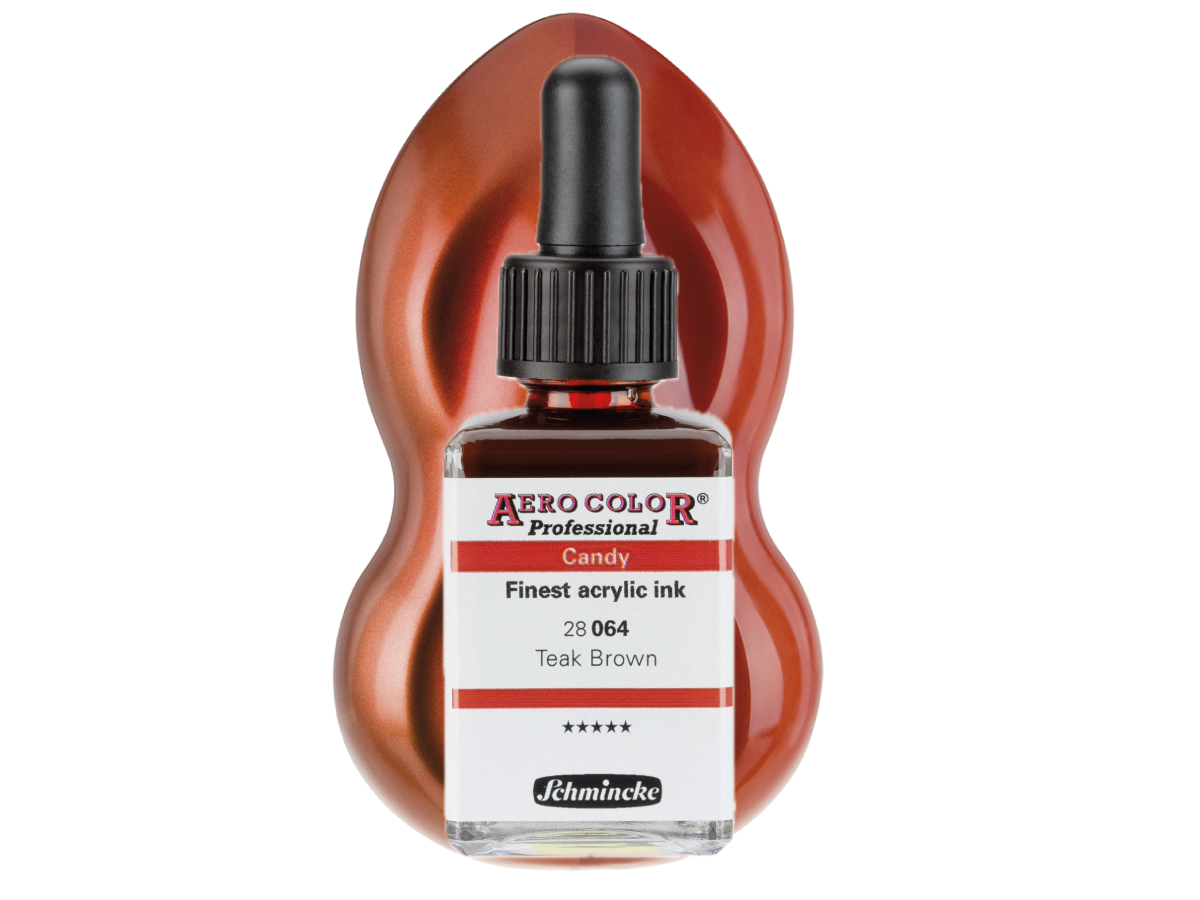 SCHMINCKE AERO COLOR ACRYLIC INK CANDY 28ML 064 TEAK BROWN 1