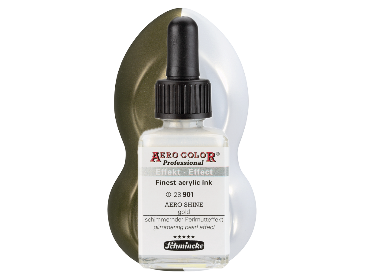 SCHMINCKE AERO COLOR ACRYLIC INK EFFECT 28ML 901 SHINE GOLD 1