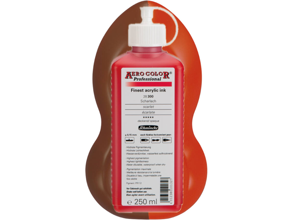SCHMINCKE AERO COLOR ACRYLIC INK 250ML 300 SCHARLACH 1
