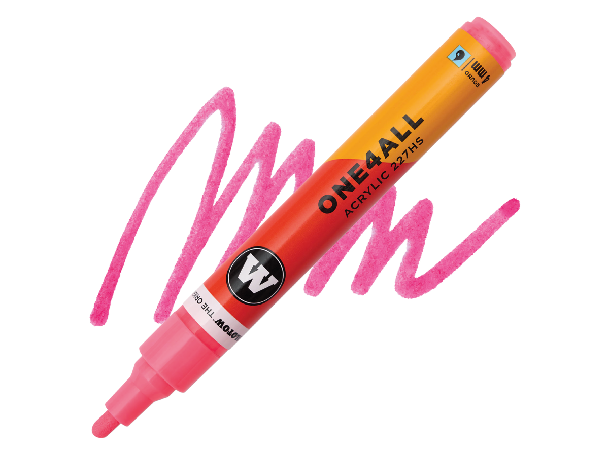 MOLOTOW ONE4ALL MARKER 227HS 262 4MM MARKER NEON RED FLUO 1