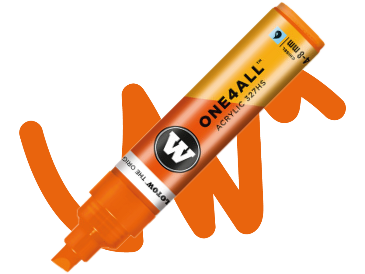 MOLOTOW ONE4ALL MARKER 327HS 085 4-8MM DARE ORANGE 1