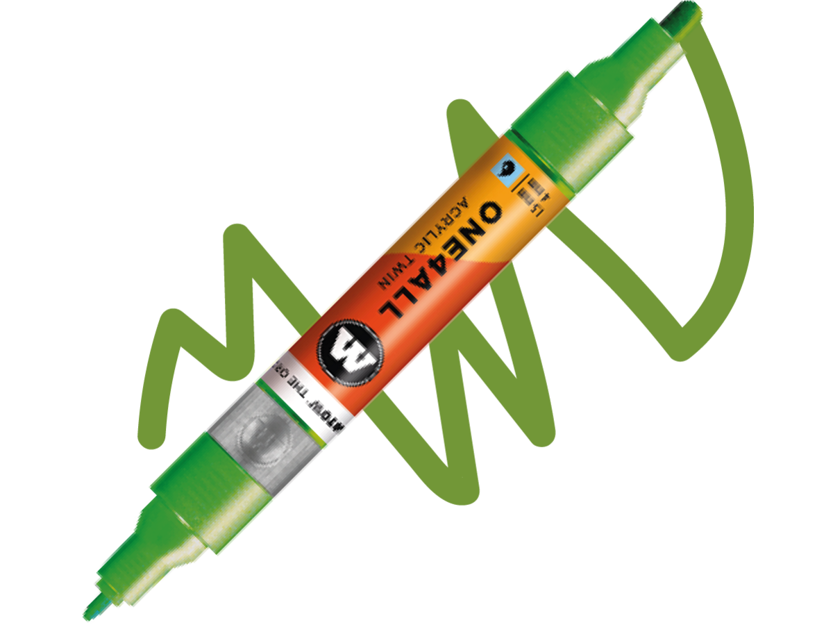 MOLOTOW ONE4ALL TWIN MARKER 226 1,5-4MM METALLIC GREEN LIGHT 1