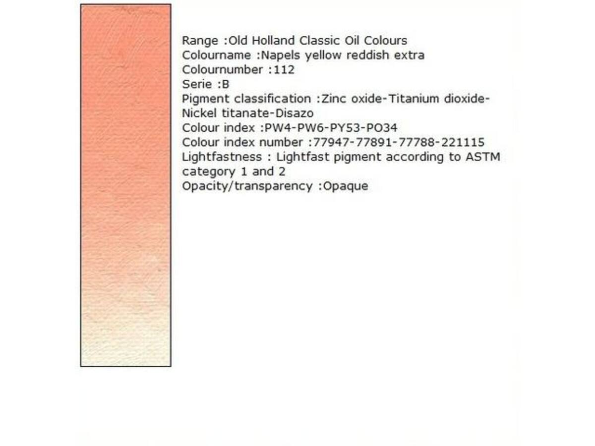 OLD HOLLAND OLFARBE B112 225ML NAPLES YELLOW-REDDISH EXTRA 1