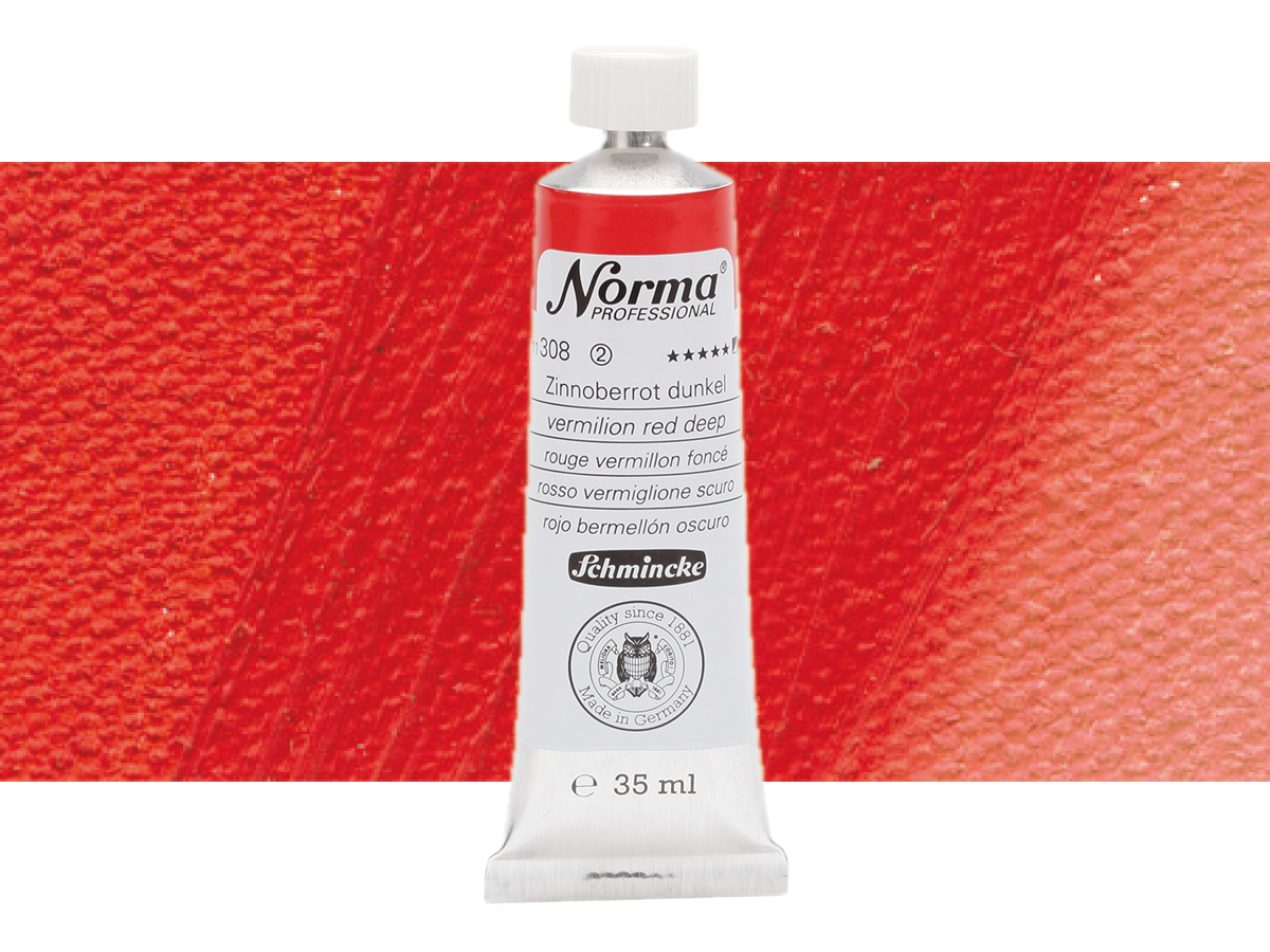 SCHMINCKE NORMA ÖLFARBE 35ML S2 308 ZINNOBERROT DUNKEL 1