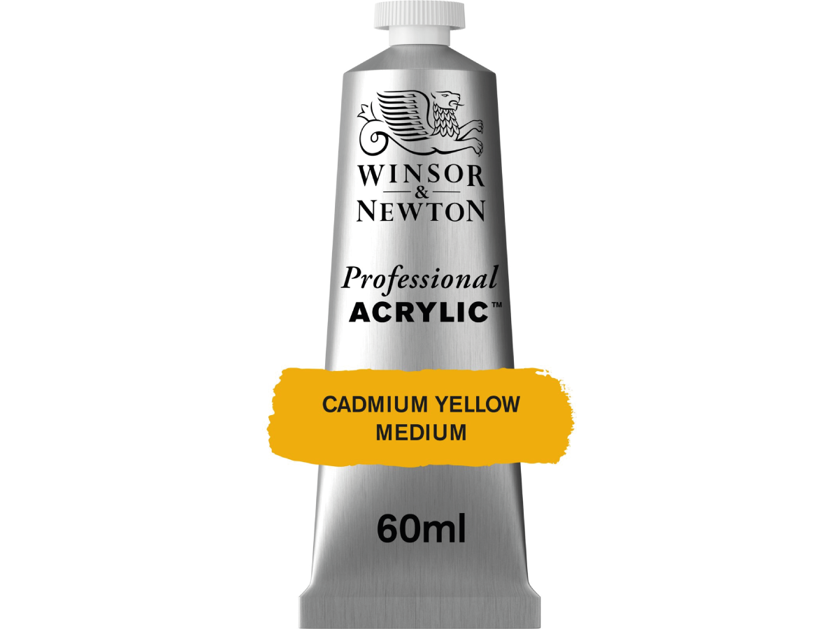 WINSOR & NEWTON PROFESSIONAL ACRYLIC 60ML 116 CADMIUM YELLOW MED 1