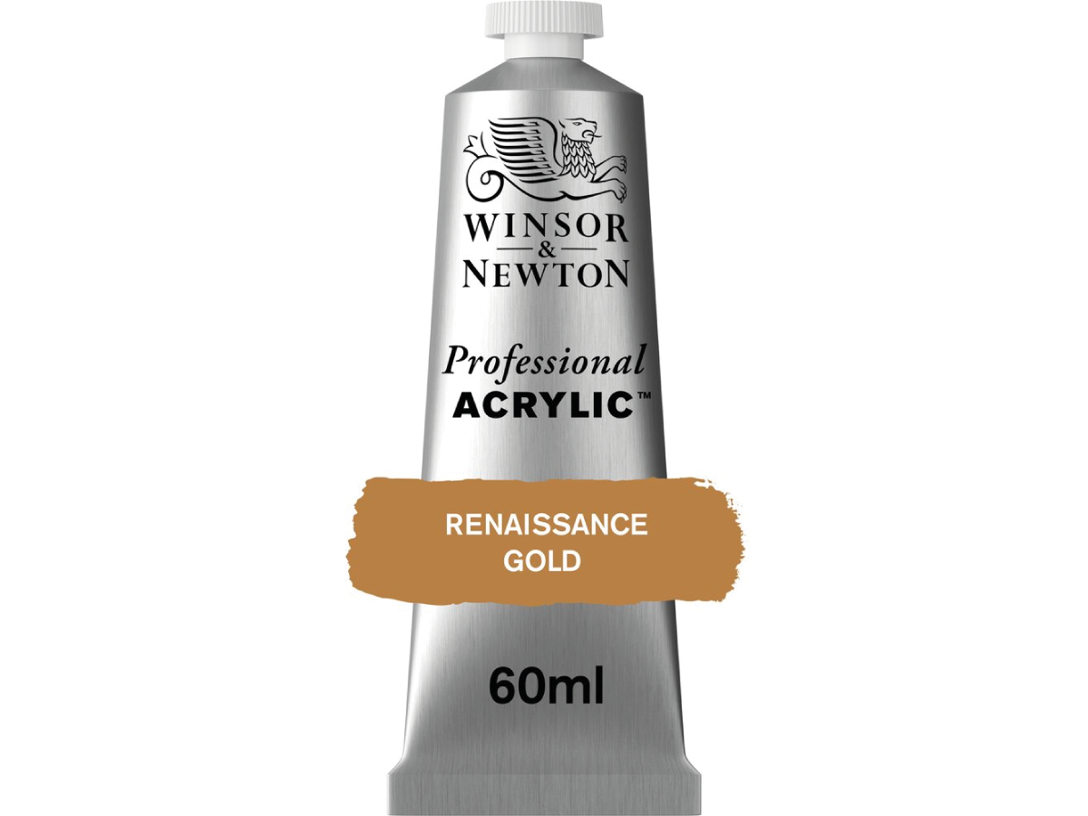 WINSOR & NEWTON PROFESSIONAL ACRYLIC 60ML 573 RENAISSANCE GOLD 1