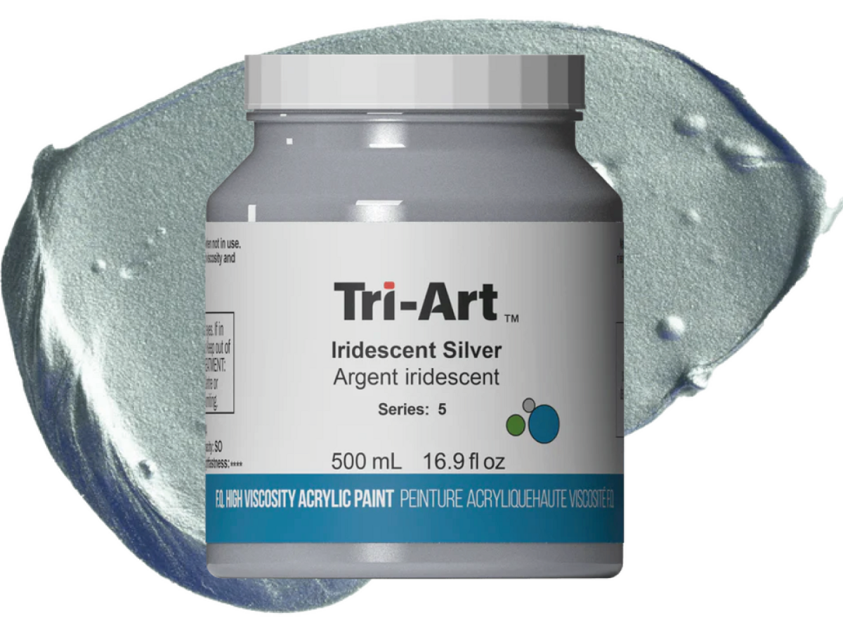 TRI-ART ACRYLFARBE 500ML S5 IRISIERENDES SILBER 1