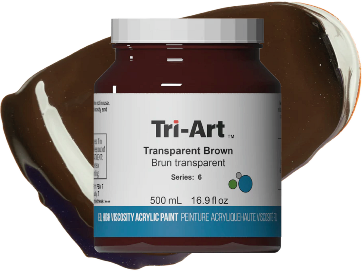 TRI-ART ACRYLFARBE 500ML S6 TRANSPARENT BRAUN 1