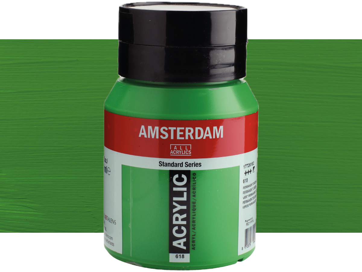 TALENS AMSTERDAM STANDARD ACRYL 500ML 619 PERMANENTGRÜN H 1