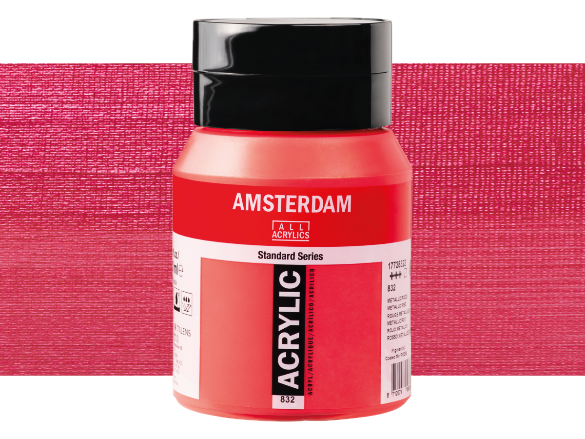 TALENS AMSTERDAM ACRYLFARBE 500 ML 832 METALLIC ROT 1